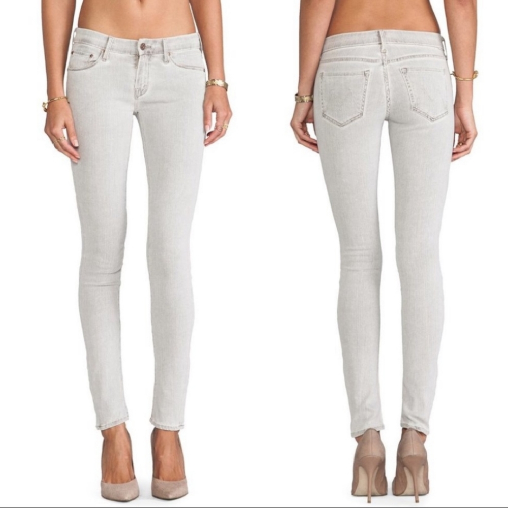 Mother The Looker Cream Colored Skinny Jeans